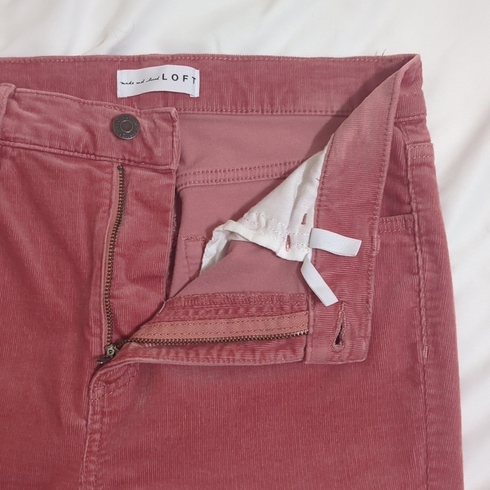 LOFT Skinny Pants in Corduroy, Color Pink Size 4/27 - Picture 8 of 15